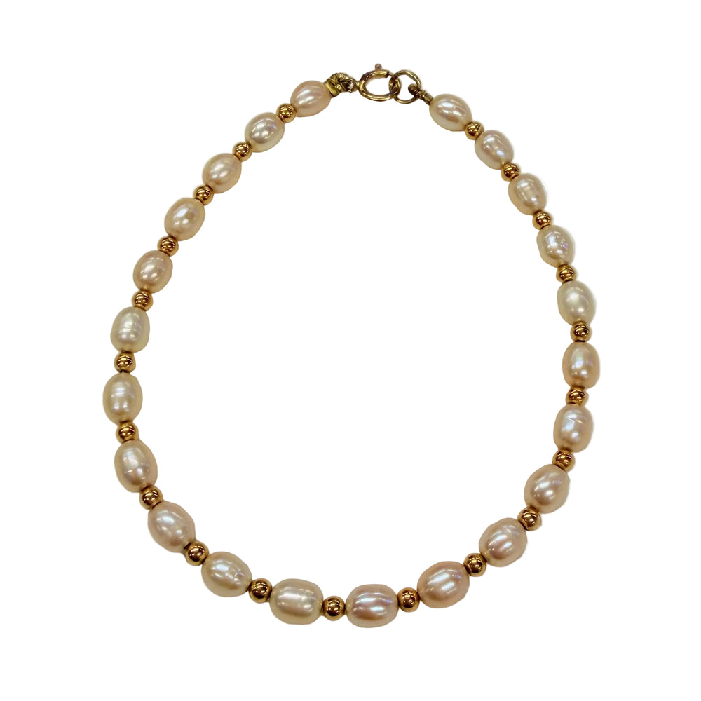 Bracelet avec perles d'eau douce en Or jaune 18K