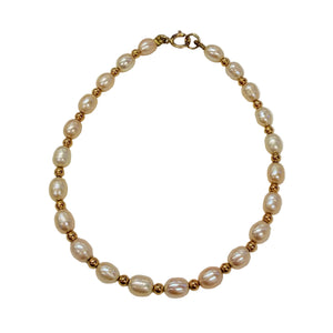 Bracelet avec perles d'eau douce en Or jaune 18K