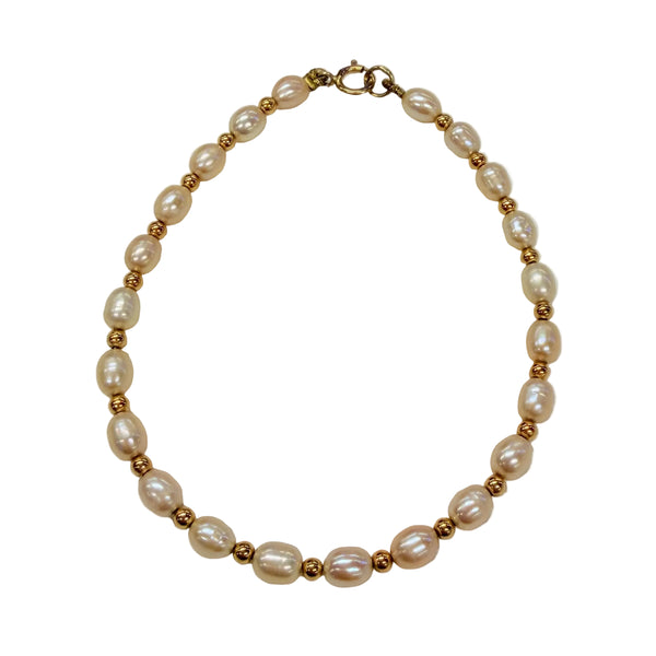 Bracelet avec perles d'eau douce en Or jaune 18K