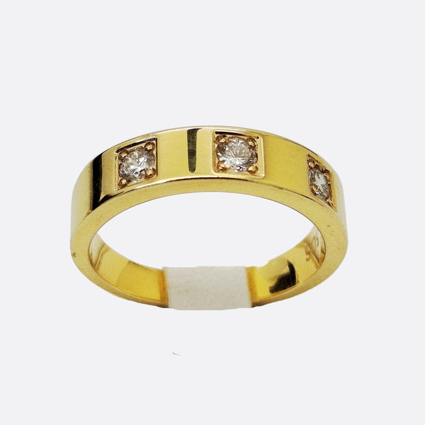 Bague en or jaune 18K diamants - taille 54- 5.87g