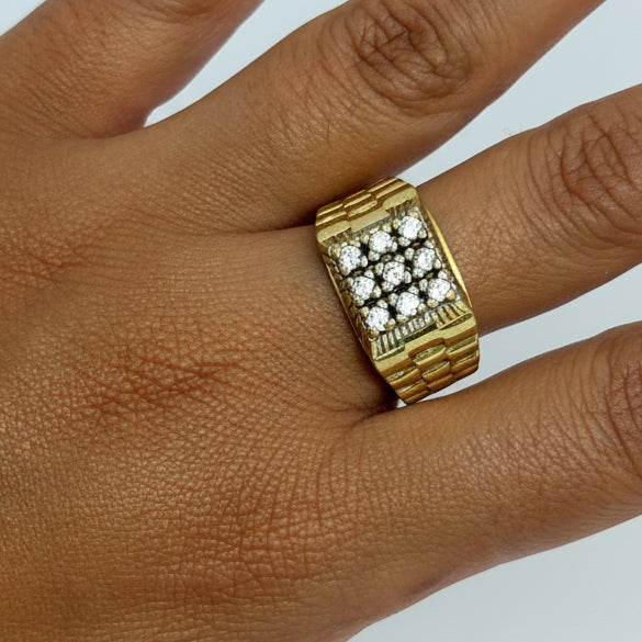 Bague Chevalière OR Jaune 18 K - Taille 60 - 9.71 G