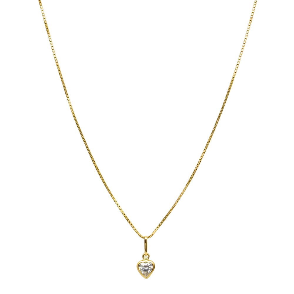 Collier Princesse en Or Jaune avec oxyde de zirconium
