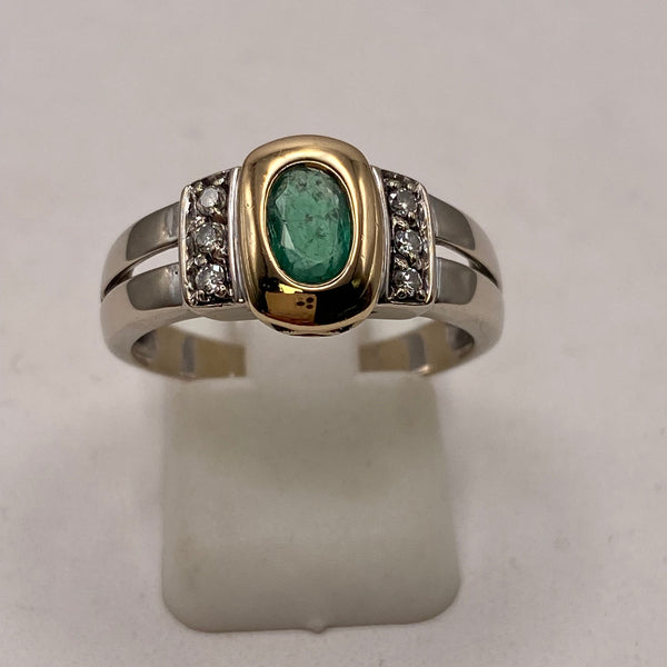 Bague en Or Jaune et Or Blanc 18 Carats - Taille 55.5