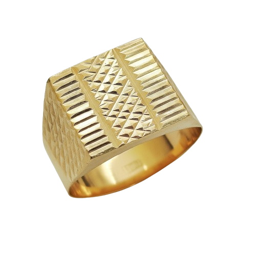 Chevalière en Or Jaune 18K 5.75 Grs - Taille 66