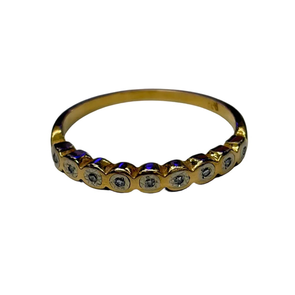 Bague Demi Tour Or Jaune Diamants 750 18K