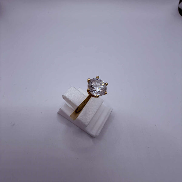 Bague en Or jaune 18 carats sertie d’oxyde de zirconium – Taille 51.5