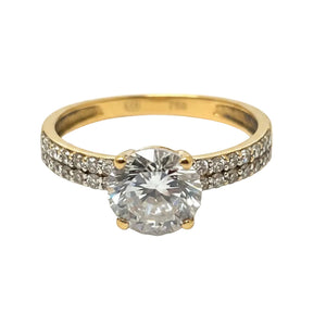 Solitaire pierres oxyde de zirconium en Or 18K