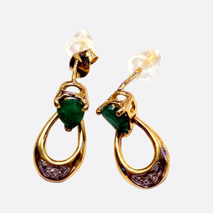 Boucles d'oreilles en or jaune et or blanc 18K - 2.21 Grs