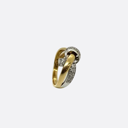 Bague en Or Jaune et Blanc 18 k - 3.83 G