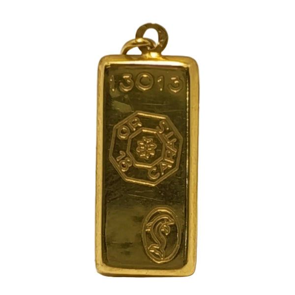 Pendentif lingot en Or Jaune 18K