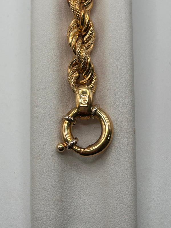 Bracelet maillon torsadé en Or jaune 18K - 16.32G