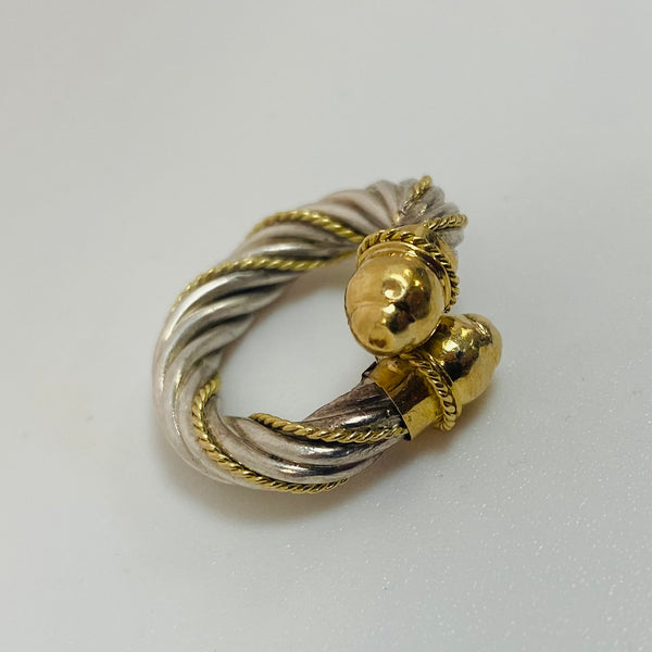 Bague en Or Jaune et Argent 18 K - T 48 -50