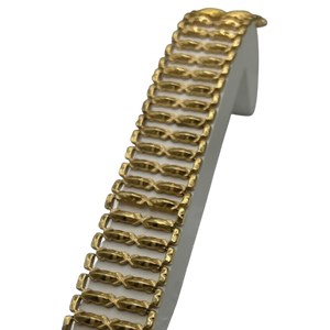 Bracelet Fantaisie Or Jaune 18K Gourmette Articulée 17.5cm