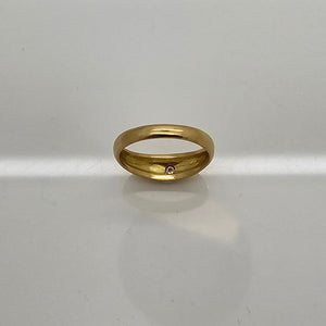 Bague Jonc Or 18K avec Diamants - T60 - 5.19gr