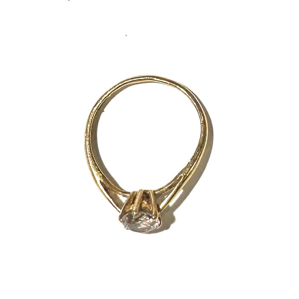 Bague Solitaire avec Oxyde de Zirconium en Or Jaune 18K