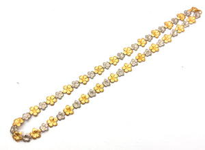 Collier Fleur de Tiaré en Or jaune et blanc 18K - 43Cm- 9.86g