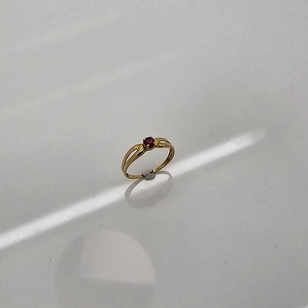 Solitaire en Or Jaune 18K - Taille 52 - 2.30G
