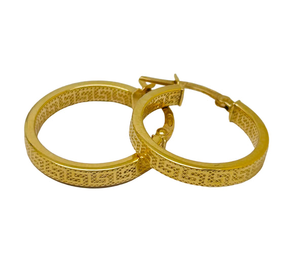 Boucles d'oreilles créoles grecques en Or Jaune 18K - 1.54Grs