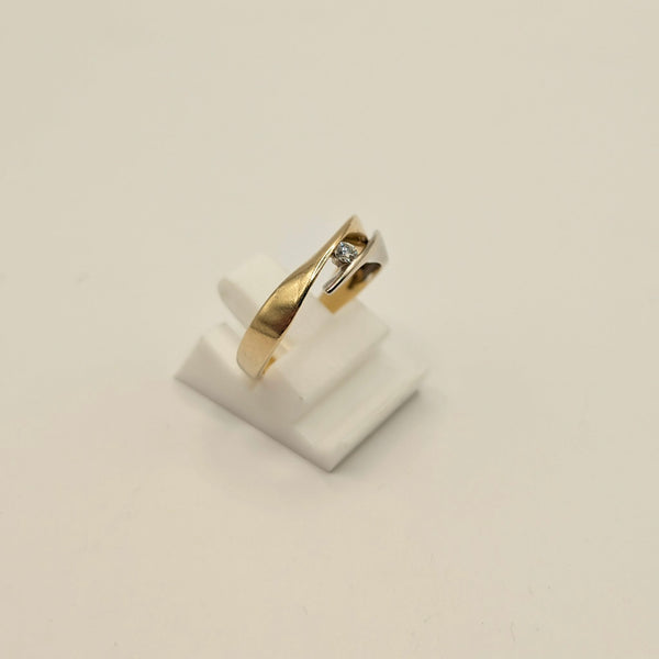 Bague en Or jaune et blanc 18 K - Taille 51 - 3.85 G