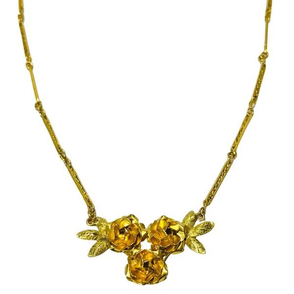 Collier Or Maille Barrette Gravée