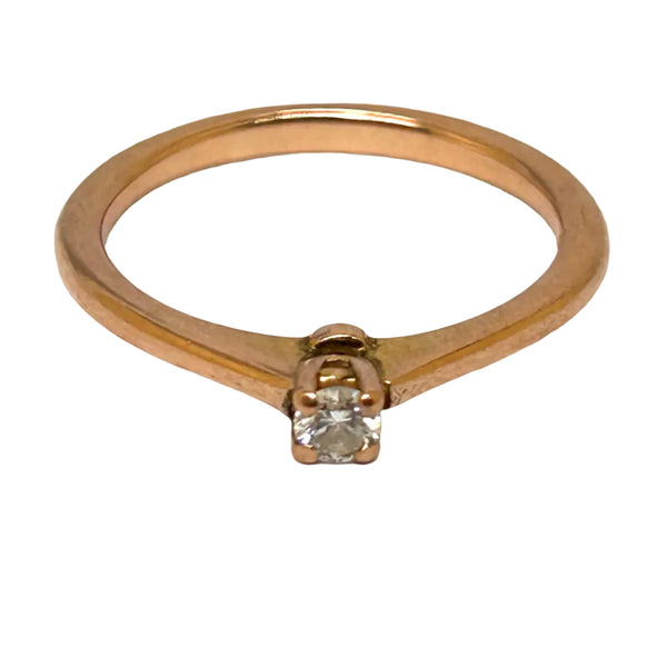 Solitaire diamant en or rose 18 carats