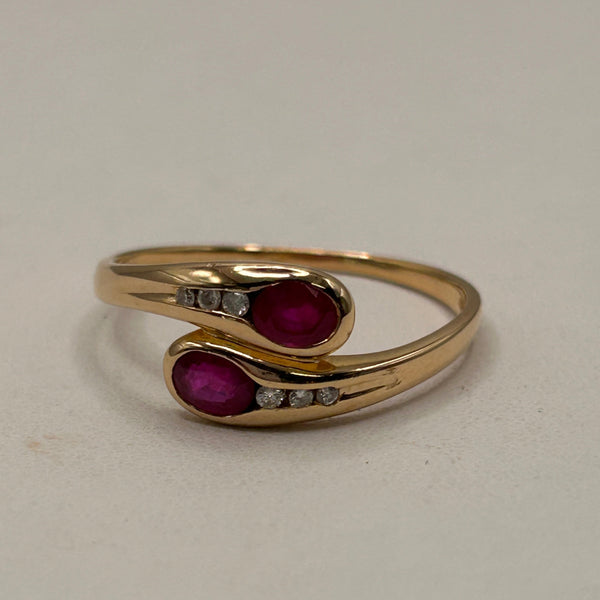 Bague rubis et diamants en or 18K Taille-61