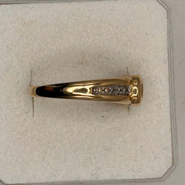 Bague en Or Jaune 18K avec Diamants 0.05ct