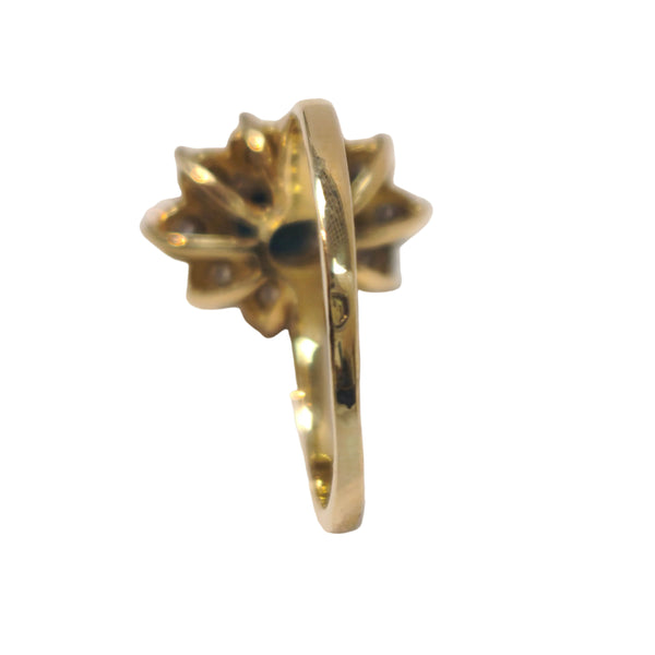 Bague Marguerite en Or Jaune 18k - 3.08 G - Taille : 52