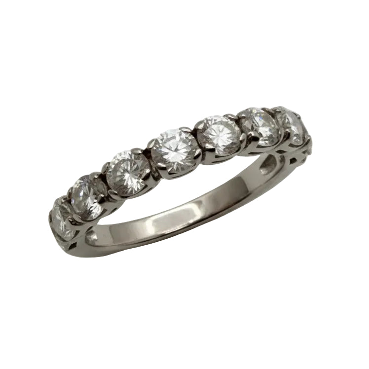 Bague Demi Tour Or Blanc 18 K - Taille 54 - 1.41 G