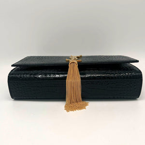 Saint Laurent Kate Tassel : Sac à bandoulière en cuir noir