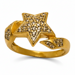 Bague Ancienne en Or Jaune et Diamants