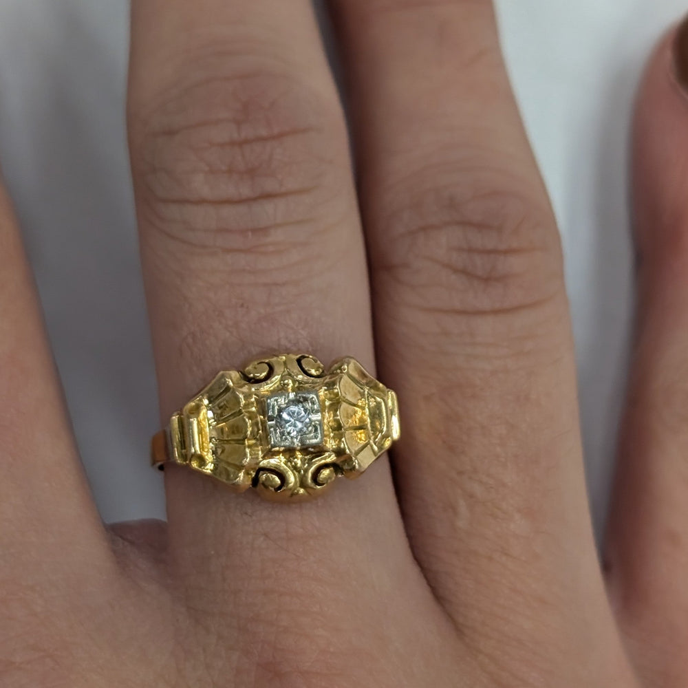 Bague en or jaune 18K Taille-55