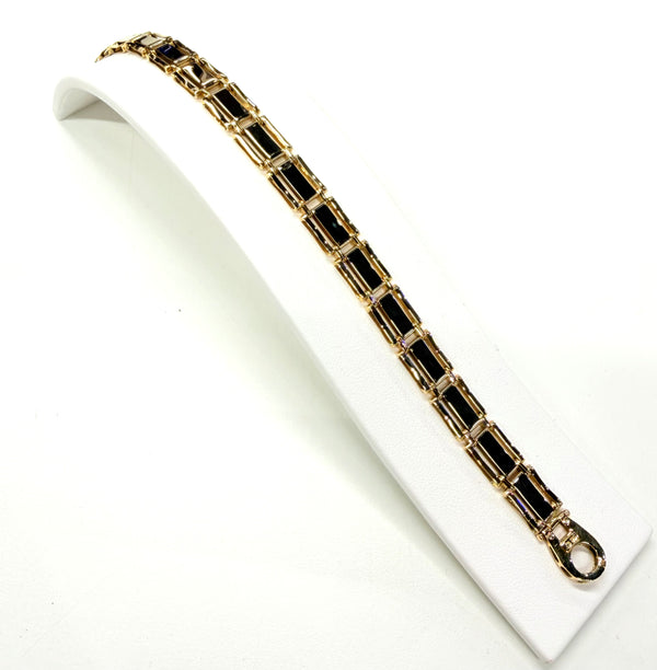 Bracelet maillon miroir or jaune et blanc 18k - 20.17 G