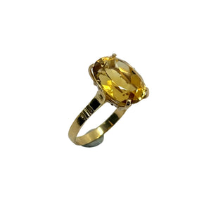 Bagues Or Jaune 18 K avec Pierre Citrine - T 51 - 2.57 Grs