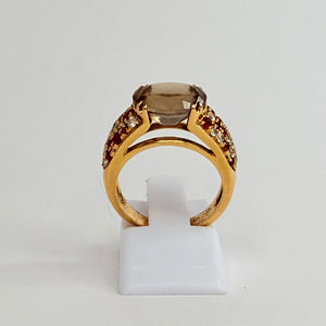 Bague en or jaune avec diamants et rubis  18 K - 6.5 Grs
