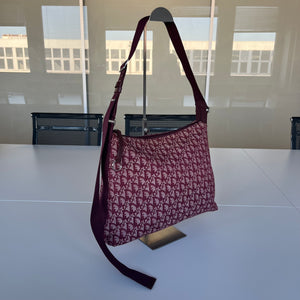 Sac Hobo Dior Trotter Messenger Toile Bordeaux Vintage