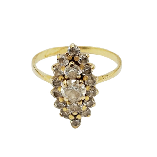 Bague marquise en Or Jaune 18 K