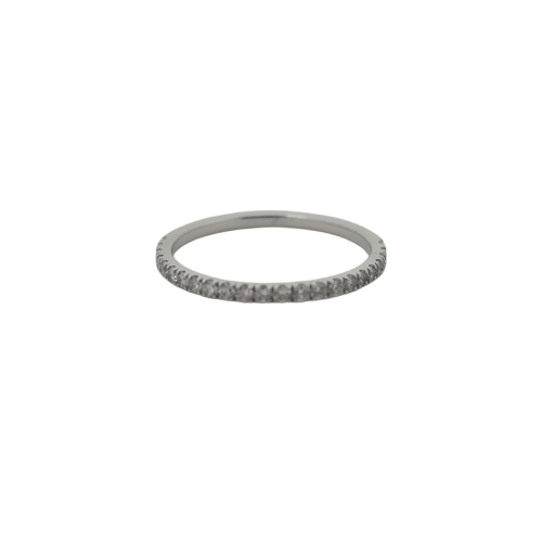 Alliance Demi Tour en Or Blanc 18 K avec Diamants 1.18 Grs