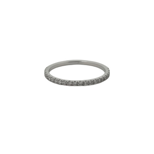Alliance Demi Tour en Or Blanc 18 K avec Diamants 1.18 Grs