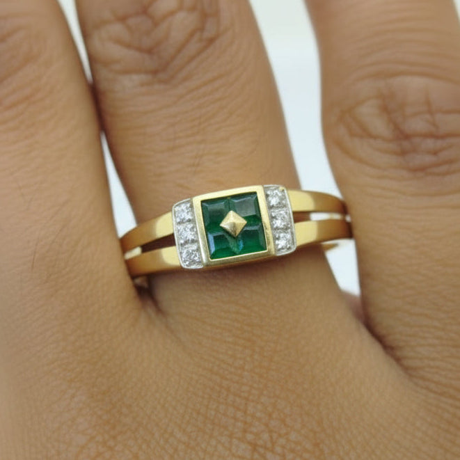 Bague en or jaune 18 K - Taille 65 - 4.66 G