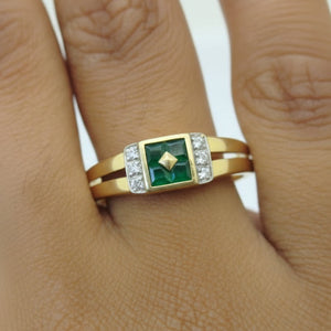 Bague en or jaune 18 K - Taille 65 - 4.66 G