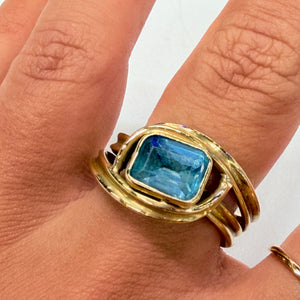 Bagues en or jaune 18 K avec topaze
