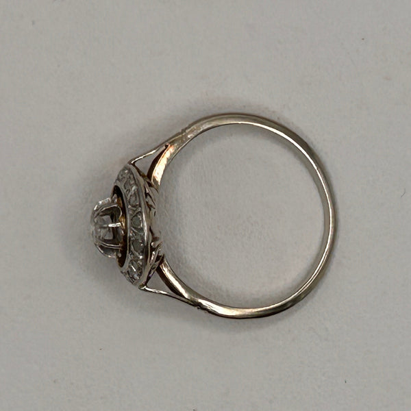 Bague Ancienne en Or Blanc 18K 2.30 Grs