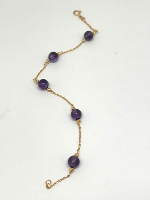 Bracelet Améthyste Or Jaune 18k
