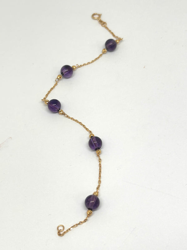 Bracelet Améthyste Or Jaune 18k