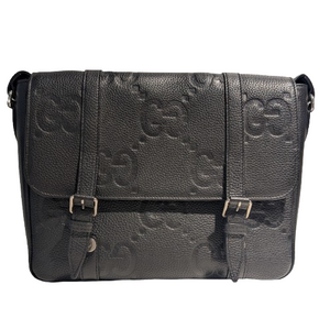 Sacoche Gucci GG Jumbo en Cuir Noir en très bon état