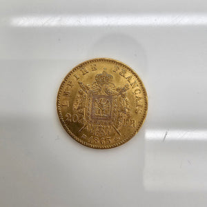 Napoléon III 20 Francs en Or jaune 22K- 6.43G