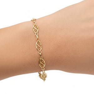 Bracelet maille filigrane en or jaune 18k - 18cm - 4.48gr