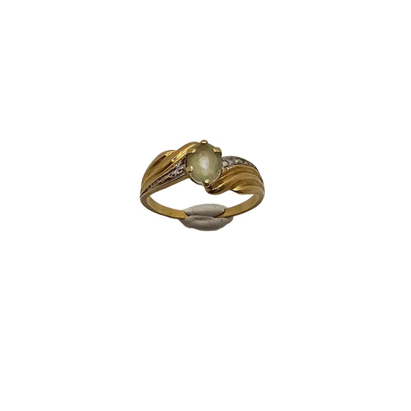 Bague Solitaire Or Jaune 18K Oxyde de Zirconium - 2.66 G
