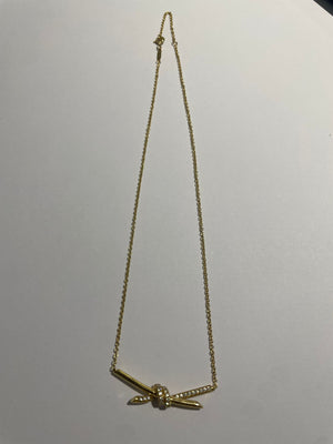 Collier Tiffany's Knot en or jaune 18K 7.57 Grs